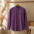 Camisa Nomad Sari Grandad - Negro Púrpura - XL