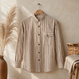 Camisa Grandad Nomad Sari - Marrón Beige - Mediana