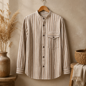 Πουκάμισο Nomad Sari Grandad - Καφέ Μπεζ - XL