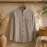 Camisa Grandad Nomad Sari - Piedra Gris - Mediana