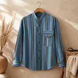 Camisa Grandad Nomad Sari - Turquesa - Grande