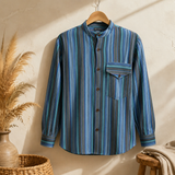 Camisa Grandad Nomad Sari - Turquesa - Mediana
