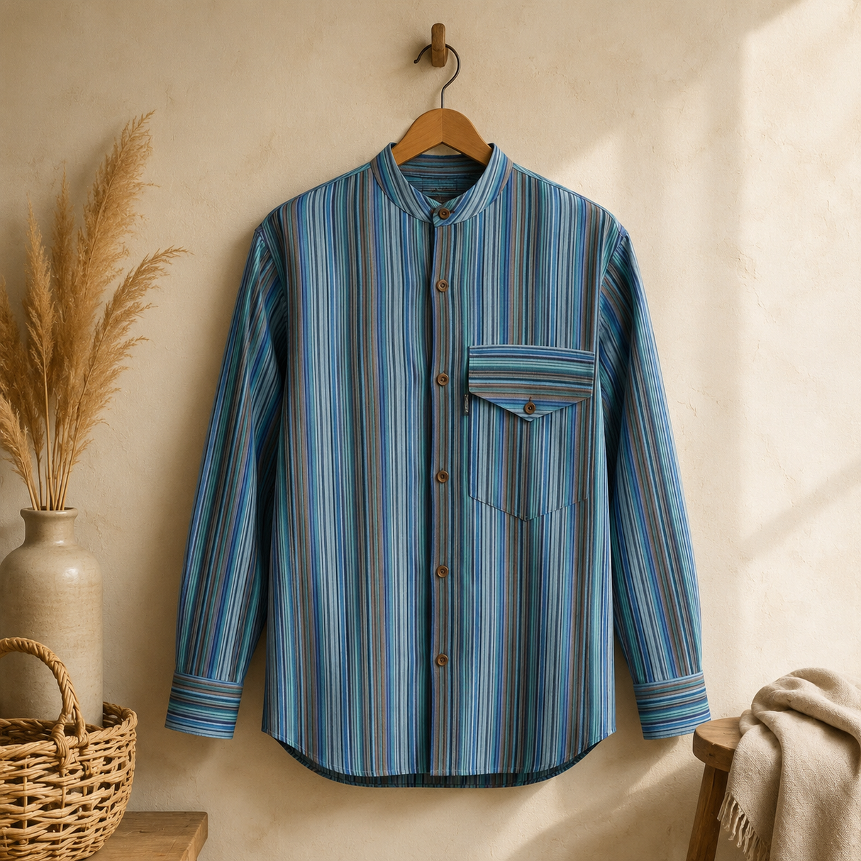 Camisa Nomad Sari Grandad - Turquesa - XL