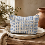 Nomad Sari Indische Jacquard-Kosmetiktasche – Indigo Echo