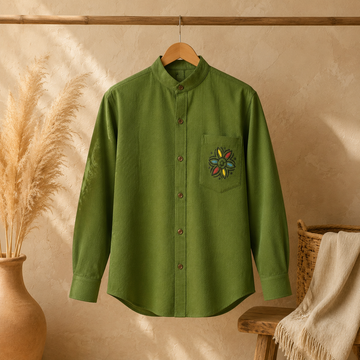 Nomad Sari Kathmandu Gömlek - Orman Yeşili - XL