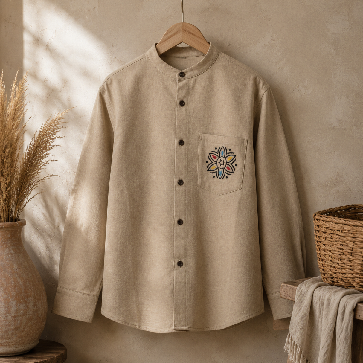 Camisa Nomad Sari Kathmandu - Piedra - XL