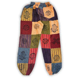 Nomad Sari - Mushroom Pants - Block Print Designs - Orange Tones L/XL - SHAMTAM.COM