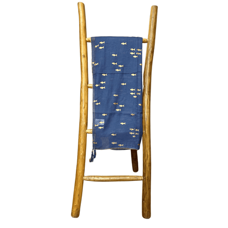 Nomad Sari On the Med Collection - Pareo - Sea Blue & Gold Fish Design - SHAMTAM.COM