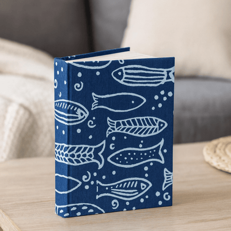 Notebook Cotton 20x15cm 96 Pages Indigo Fish - SHAMTAM.COM