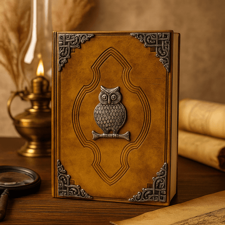 Notebook Owl Cover 200 Pages Deckle Edges 26x18cm - SHAMTAM.COM