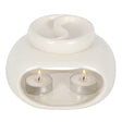 Oil Burner Off White Double Ceramic - SHAMTAM.COM