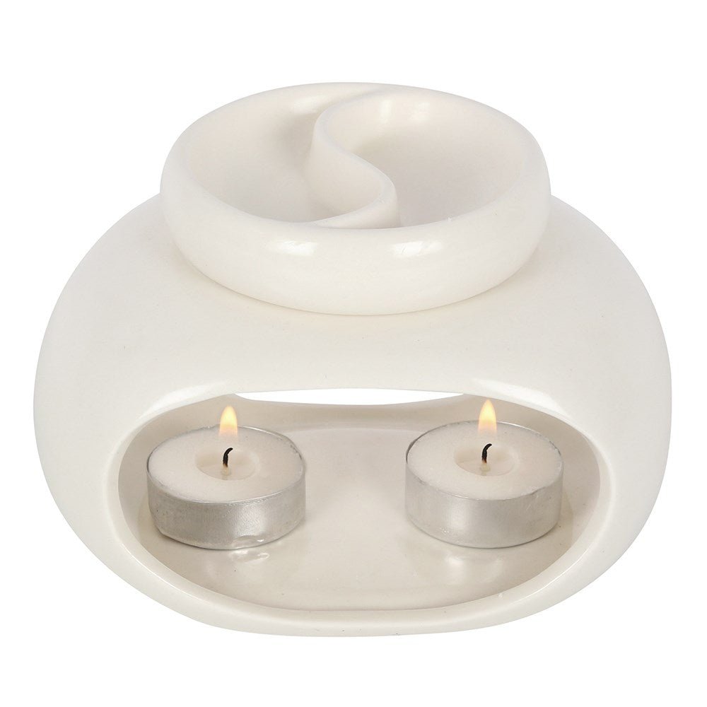 Oil Burner Off White Double Ceramic - SHAMTAM.COM