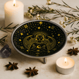 Offering Plate Black Enameled Tripod Gold Goddess - SHAMTAM.COM