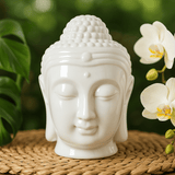Oil And Wax Melt Burner Buddha Head White - SHAMTAM.COM