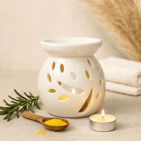 Oil and Wax Melt Burner, Ceramic Tree Cutout - SHAMTAM.COM