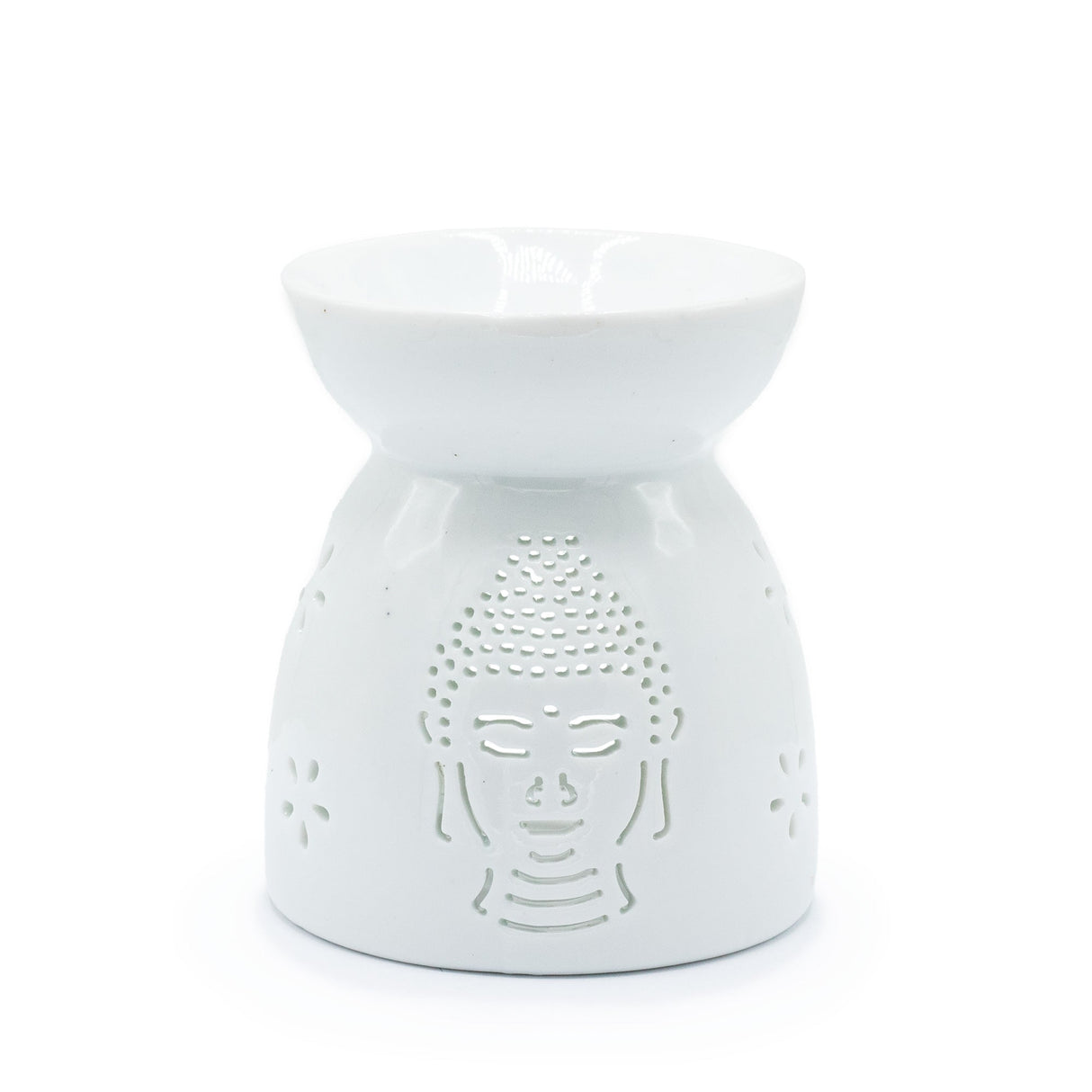 Oil Burner Buddha Cut Out - White - SHAMTAM.COM