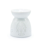 Oil Burner Buddha Cut Out - White - SHAMTAM.COM