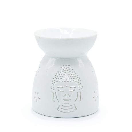Oil Burner Buddha Cut Out - White - SHAMTAM.COM