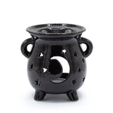 Cauldron Oil Burner - Moon & Stars - Black - SHAMTAM.COM