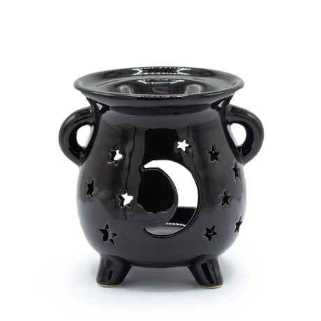 Cauldron Oil Burner - Moon & Stars - Black - SHAMTAM.COM