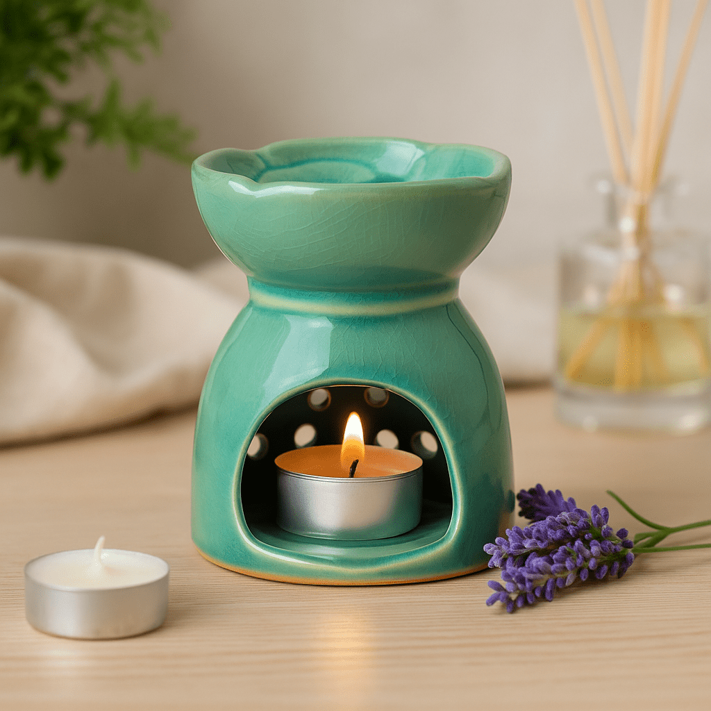 Oil Burner Ceramic Tree of Life Blue - SHAMTAM.COM