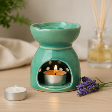 Oil Burner Ceramic Tree of Life Blue