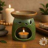Oil Burner For Wax Melts - Moss Green - SHAMTAM.COM