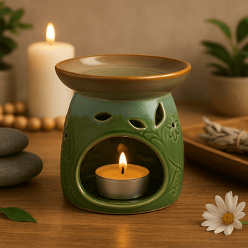 Oil Burner For Wax Melts – Moss Green