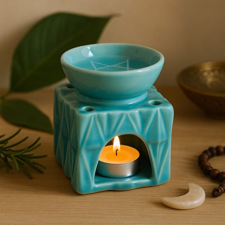 Oil Burner Geometric Blue - SHAMTAM.COM