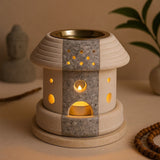Oil Burner Lantern, Indonesian Sandstone - SHAMTAM.COM