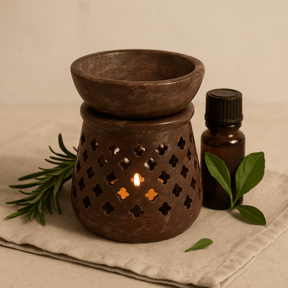 Oil Burner Soapstone 8cm Classic Tealight - SHAMTAM.COM