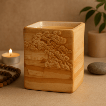 Oil Burner Wax Warmer Hand Painted Bonsai Sand