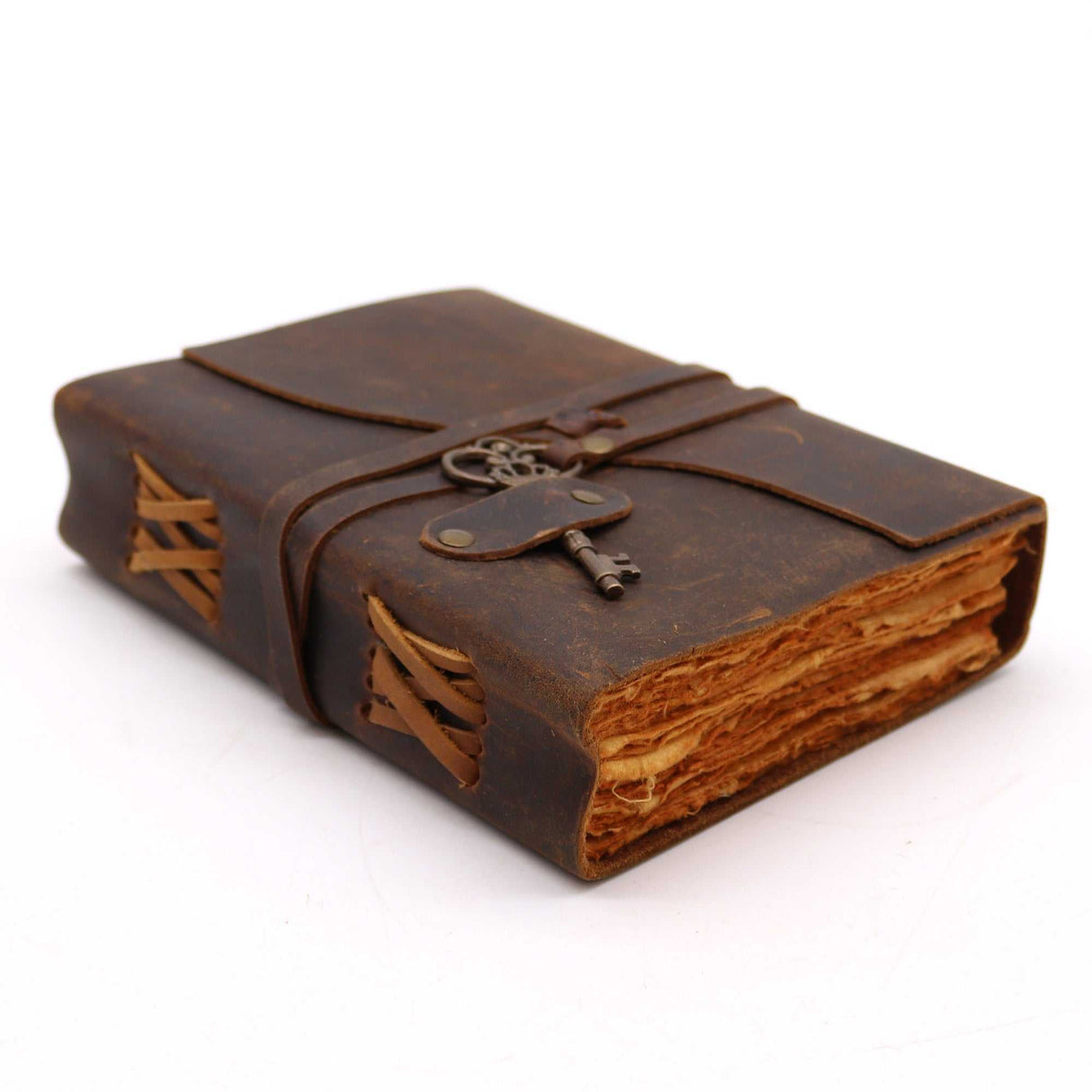 Craft Journal - Oiled Leather with Key, 200 Pages, 13x18cm - SHAMTAM.COM