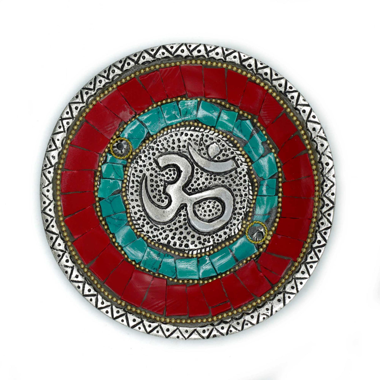 Incense Burner Plate Om Tibetan Decor Cone & Stick Holder - SHAMTAM.COM