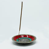 Incense Burner Plate Om Tibetan Decor Cone & Stick Holder - SHAMTAM.COM