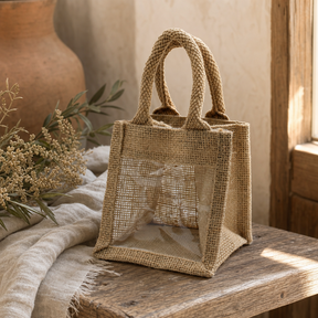 One Window Jar & Gift Bag 12 × 12 × 13 cm — styled in a warm, naturally lit interior