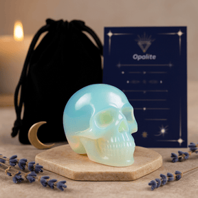 Opalite Crystal Skull 50x40x30mm - SHAMTAM.COM