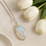 Opalite Pendant Necklace Swirl Cage - SHAMTAM.COM