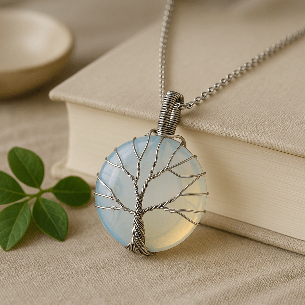 Opalite Tree of Life Pendant Necklace - SHAMTAM.COM
