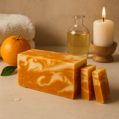 Orange Soap Bar Olive Oil Cold Process - SHAMTAM.COM