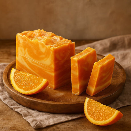 Orange Soap Loaf Olive Oil Cold Process - SHAMTAM.COM