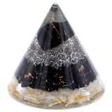 Orgonite Cone - Selenite and Black Tourmaline Copper - 90 mm - SHAMTAM.COM