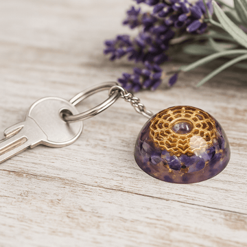 Orgonit nøglering ametyst mandala hjerte