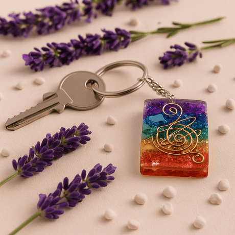 Orgonite Keychain Copper Chakra Stones - SHAMTAM.COM