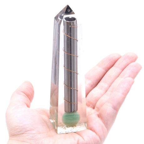 Orgonite Obelisk Power Point Green Aventurine - 110x30 mm - SHAMTAM.COM