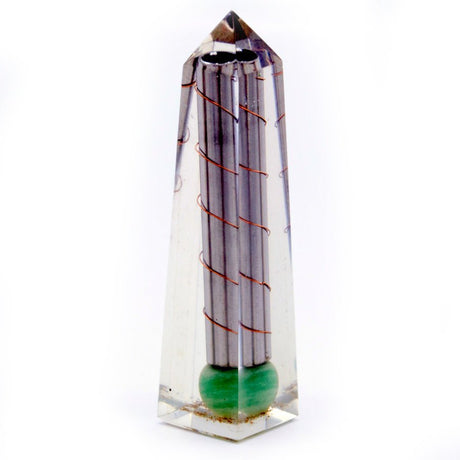 Orgonite Obelisk Power Point Green Aventurine - 110x30 mm - SHAMTAM.COM