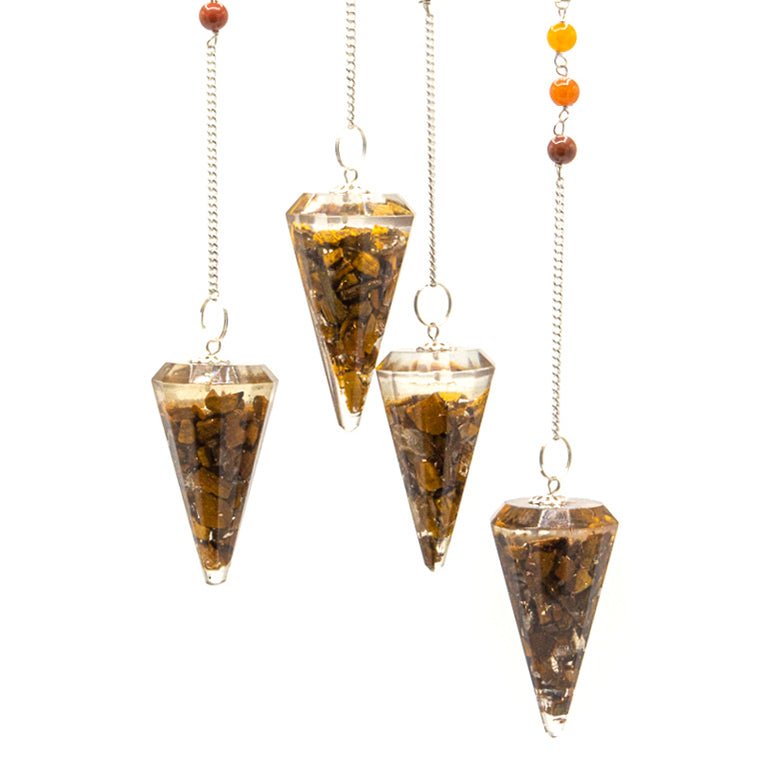 Orgonite Pendulum - Power Chakra Tigers Eye - SHAMTAM.COM