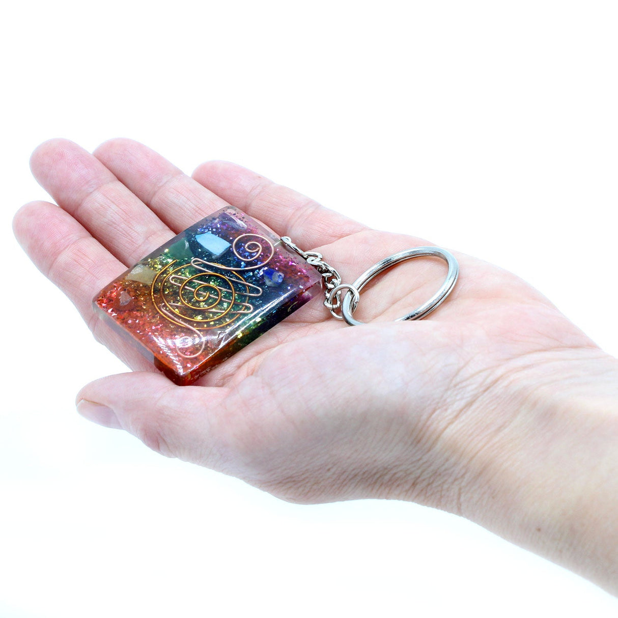 Talisman Keychain Orgonite Power - Home Protect Copper and Chakra - SHAMTAM.COM