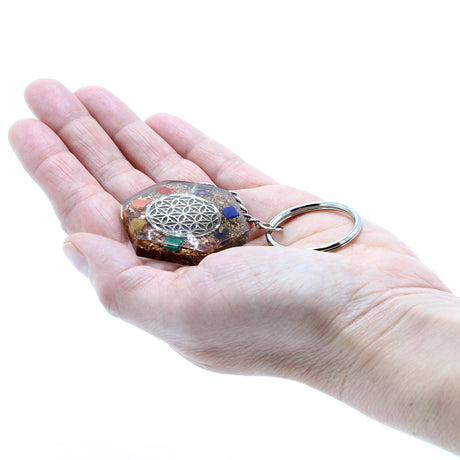 Talisman Keychain Orgonite Power - Octagon Flower of Life - SHAMTAM.COM