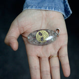 Orgonite Pendant - Power 7 Stone Chakra Oval with Tree - SHAMTAM.COM